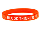 Orange Blood Thinner Wristband With Medical Alert Symbol