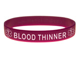 Purple Blood Thinner Wristband With Medical Alert Symbol