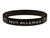 Black Nut Allergy Wristband With Medical Alert Symbol