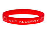 Red Nut Allergy Wristband With Medical Alert Symbol
