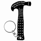 Black Hammer Shaped Anodized Aluminum Key Chain Bottle Opener with Laser Engraved Custom Logo Personalized