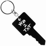 Black Key Shaped Anodized Aluminum Key Chain with Laser Engraved Custom Logo Personalized