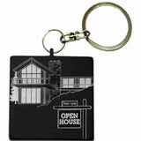 Black Square Shaped Anodized Aluminum Key Chain with Laser Engraved Custom Logo Personalized