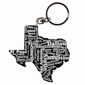 Red Texas Shaped Anodized Aluminum Key Chain Bottle Opener with Laser Engraved Custom Logo Personalized