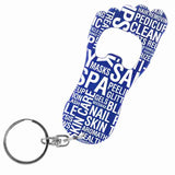 Blue Foot Shaped Anodized Aluminum Key Chain Bottle Opener with Laser Engraved Custom Logo Personalized
