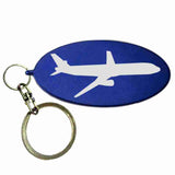 Blue Oval Shaped Anodized Aluminum Key Chain with Laser Engraved Custom Logo Personalized