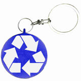 Blue Round Shaped Anodized Aluminum Key Chain with Laser Engraved Custom Logo Personalized
