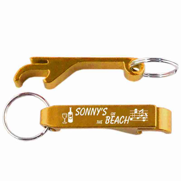 Gold Key Chain Bottle and Can Opener anodozide aluminum laser engraved custom logo personalized