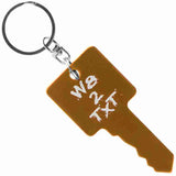 Gold Key Shaped Anodized Aluminum Key Chain with Laser Engraved Custom Logo Personalized