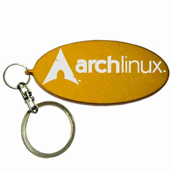 Gold Oval Shaped Anodized Aluminum Key Chain with Laser Engraved Custom Logo Personalized