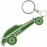 Green Buggy Shaped Anodized Aluminum Key Chain Bottle Opener with Laser Engraved Custom Logo Personalized