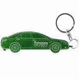 Green Car Shaped Anodized Aluminum Key Chain Bottle Opener with Laser Engraved Custom Logo Personalized