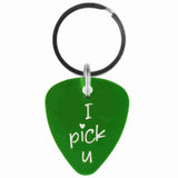 Green Guitar Pick Key Chain