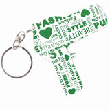 Green Hairdryer Shaped Anodized Aluminum Key Chain Bottle Opener with Laser Engraved Custom Logo Personalized