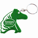 Green Horse Head Shaped Anodized Aluminum Key Chain Bottle Opener with Laser Engraved Custom Logo Personalized