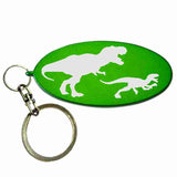 Green Oval Shaped Anodized Aluminum Key Chain with Laser Engraved Custom Logo Personalized