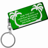 Green Rectangle Shaped Anodized Aluminum Key Chain with Laser Engraved Custom Logo Personalized