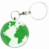 Green Round Shaped Anodized Aluminum Key Chain with Laser Engraved Custom Logo Personalized