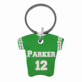 Green Shirt Shaped Anodized Aluminum Key Chain with Laser Engraved Custom Logo Personalized