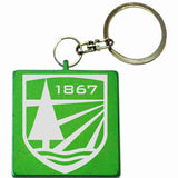 Green Square Shaped Anodized Aluminum Key Chain with Laser Engraved Custom Logo Personalized