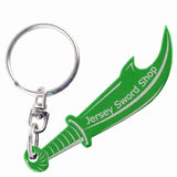 Green Sword Shaped Anodized Aluminum Key Chain Bottle Opener with Laser Engraved Custom Logo Personalized