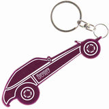 Purple Buggy Shaped Anodized Aluminum Key Chain Bottle Opener with Laser Engraved Custom Logo Personalized