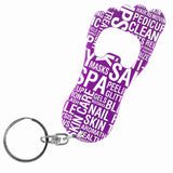 Purple Foot Shaped Anodized Aluminum Key Chain Bottle Opener with Laser Engraved Custom Logo Personalized