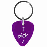 Purple Guitar Pick Key Chain
