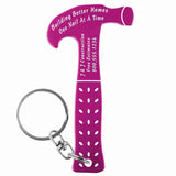 Purple Hammer Shaped Anodized Aluminum Key Chain Bottle Opener with Laser Engraved Custom Logo Personalized