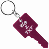 Purple Key Shaped Anodized Aluminum Key Chain with Laser Engraved Custom Logo Personalized