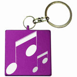 Purple Square Shaped Anodized Aluminum Key Chain with Laser Engraved Custom Logo Personalized