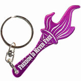Purple Torch Shaped Anodized Aluminum Key Chain Bottle Opener with Laser Engraved Custom Logo Personalized