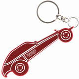 Red Buggy Shaped Anodized Aluminum Key Chain Bottle Opener with Laser Engraved Custom Logo Personalized