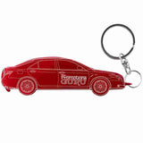 Red Car Shaped Anodized Aluminum Key Chain Bottle Opener with Laser Engraved Custom Logo Personalized