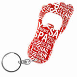Red Foot Shaped Anodized Aluminum Key Chain Bottle Opener with Laser Engraved Custom Logo Personalized