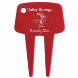 Red Golf Divot Tool with hole