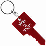 Red Key Shaped Anodized Aluminum Key Chain with Laser Engraved Custom Logo Personalized