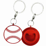 Red Round Shaped Anodized Aluminum Key Chain Bottle Opener with Laser Engraved Custom Logo Personalized
