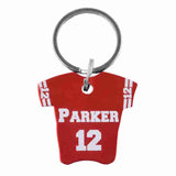 Red Shirt Shaped Anodized Aluminum Key Chain with Laser Engraved Custom Logo Personalized
