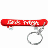Red Skateboard Anodized Aluminum Key Chain Bottle Opener with Laser Engraved Custom Logo Personalized