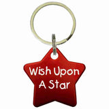 Red Star Shaped Anodized Aluminum Key Chain with Laser Engraved Custom Logo Personalized